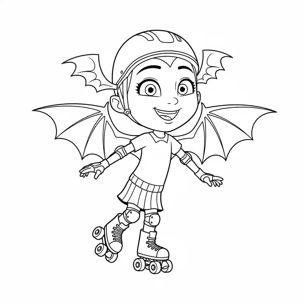 Vampirina Kleurplaat van Vampirina met een vrolijk en speels thema om in te kleuren.