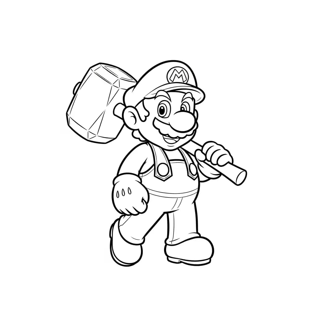 Mario Leuke kleurplaat van Mario om gratis te printen en creatief in te kleuren.
