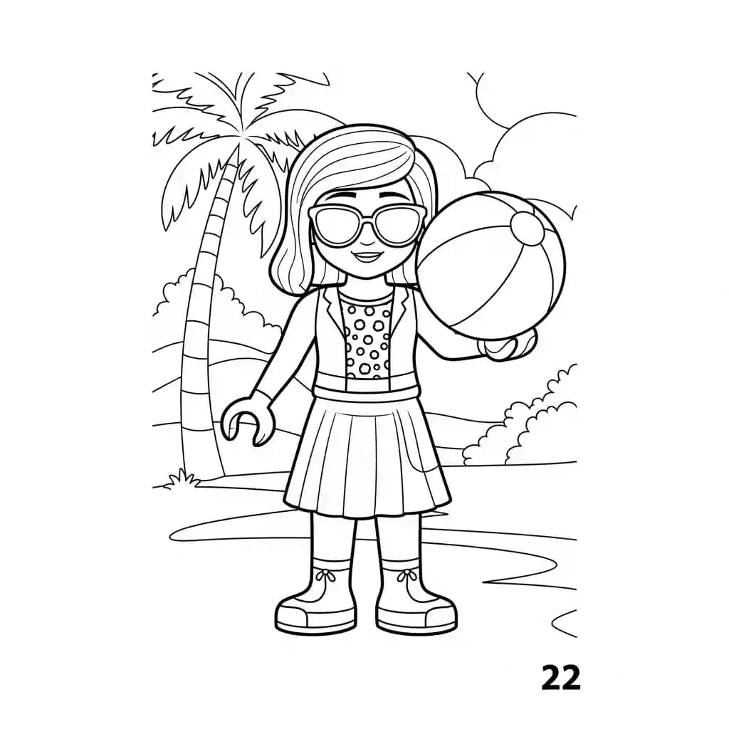 Lego Friends Kleurplaat van Lego Friends met vrolijke personages en creatieve details om in te kleuren.