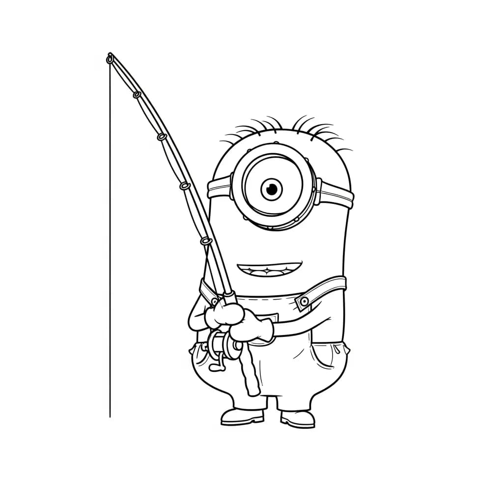 Minions kleurplaat schets kleurplaat van een vrolijke Minion met duidelijke contouren om in te kleuren