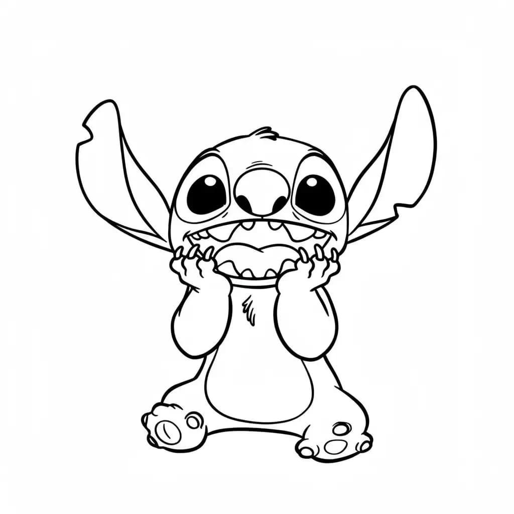 Stitch Kleurplaat van stitch om in te kleuren en gratis te printen