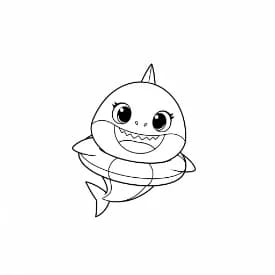 Baby Shark Baby Shark Kleurplaat