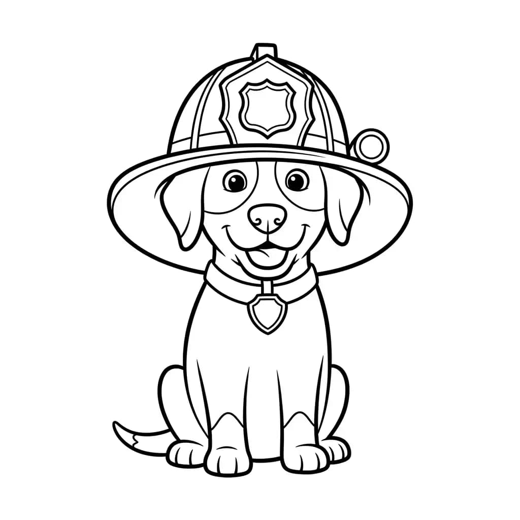 Hond Een schattige kleurplaat van een hond, klaar om ingekleurd te worden.