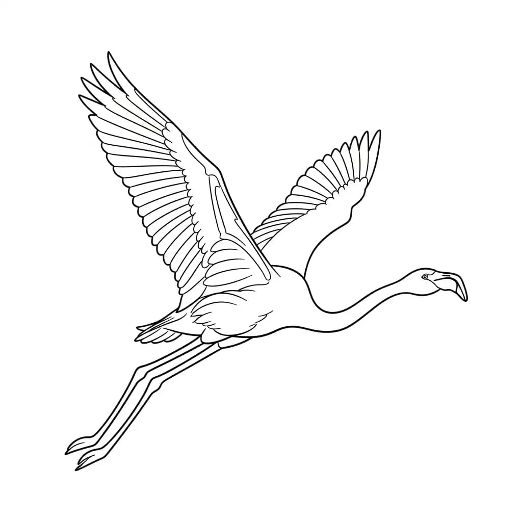 Flamingo Een creatieve kleurplaat van een flamingo in zwart-wit.