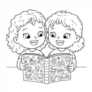 de lieve meiden Kleurplaat de lieve meiden om gratis te printen en in te kleuren.