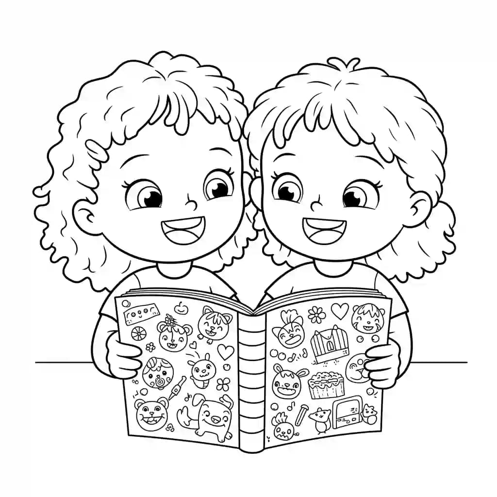 de lieve meiden Kleurplaat de lieve meiden om gratis te printen en in te kleuren.