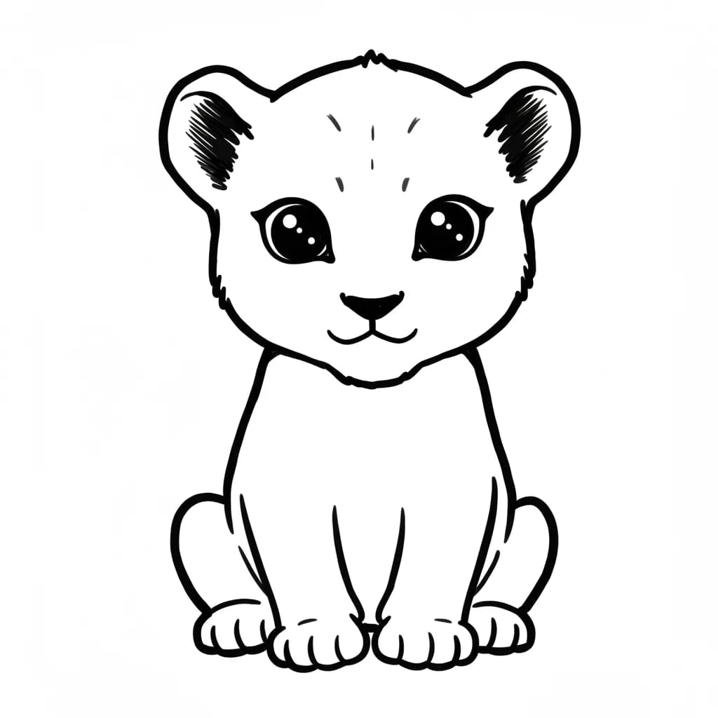 Lion King Kleurplaat van Lion King met een avontuurlijk savanne-thema om in te kleuren.