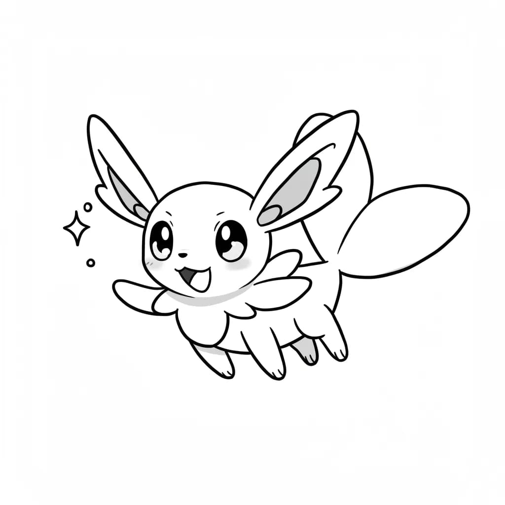 Pokemon Eenvoudige kleurplaat van Pokemon om zelf in te kleuren en gratis te printen.