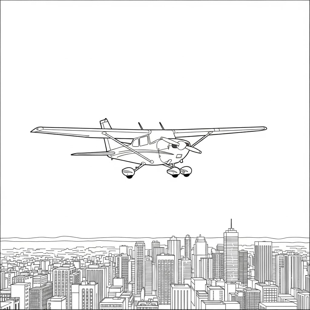 Vliegtuig kleurplaat Een kleurplaat van een Vliegtuig die klaar is om ingekleurd te worden door kinderen en volwassenen.