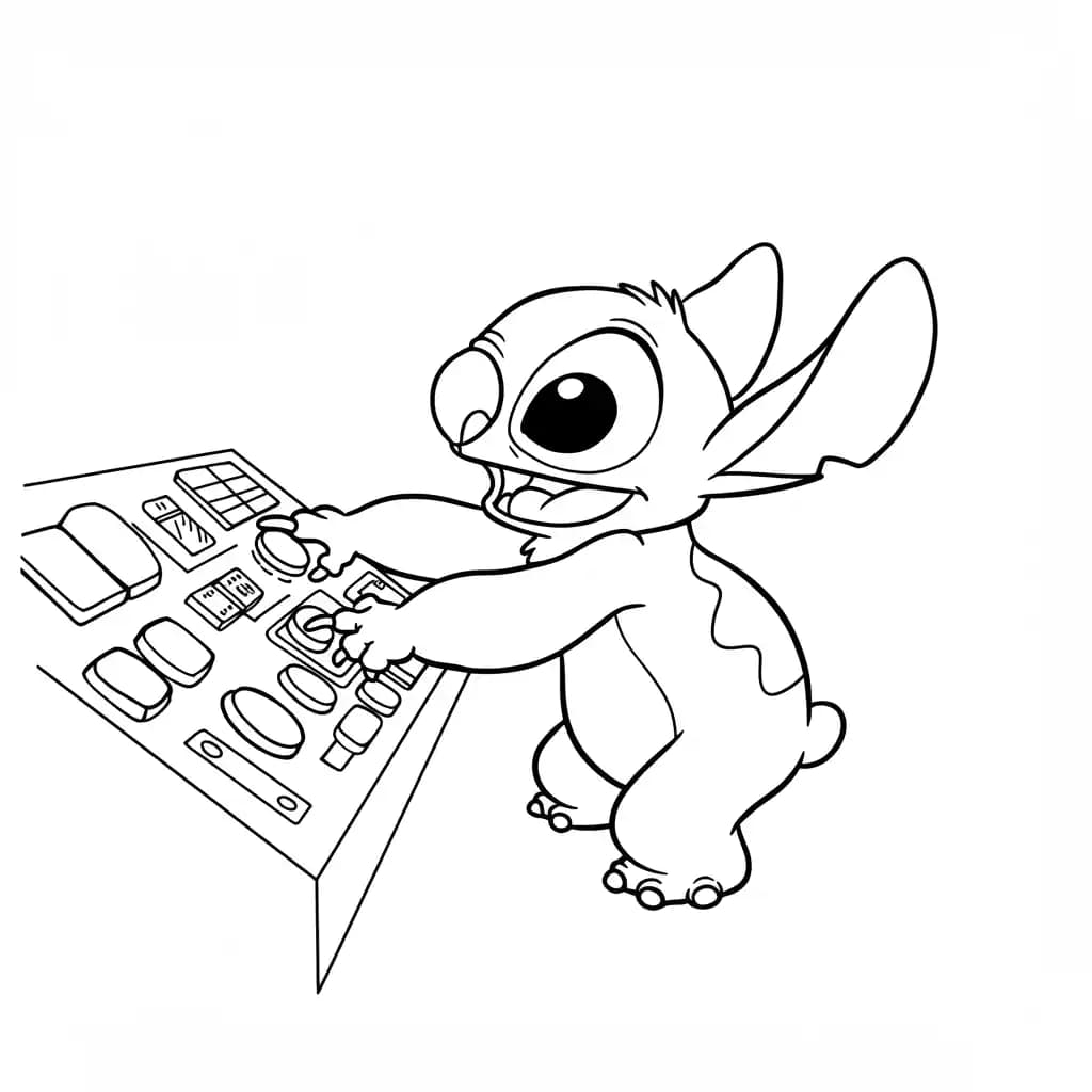 Stitch Kleurplaat van stitch om in te kleuren en gratis te printen