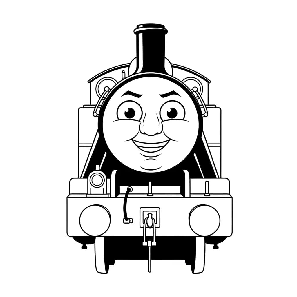 Thomas en vrienden Kleurplaat van Thomas en vrienden met een vrolijk en speels thema om in te kleuren.