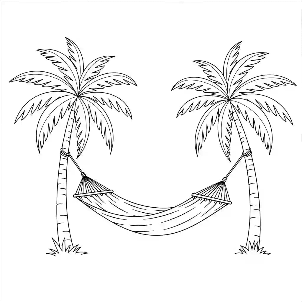 Zomer Kleurplaat van Zomer met een vrolijk en zomers thema om creatief in te kleuren.