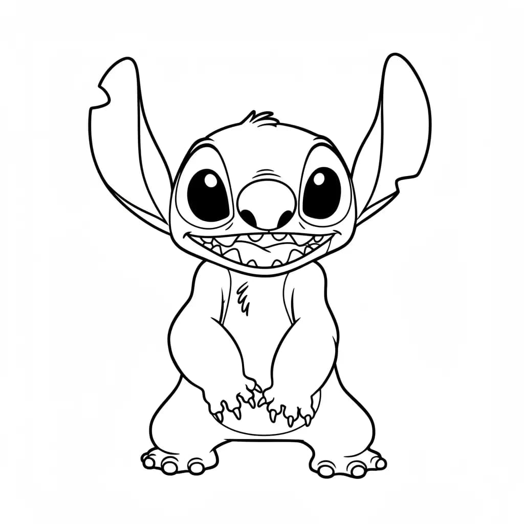 Stitch Kleurplaat van stitch om in te kleuren en gratis te printen