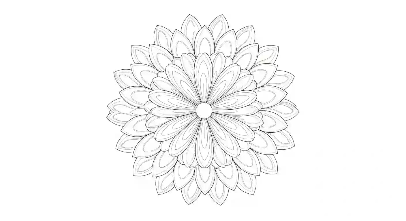 Mandala Gedetailleerde Mandala kleurplaat met sierlijke vormen om creatief in te kleuren.