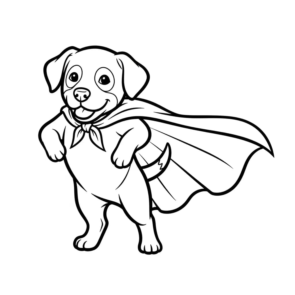 Hond Een schattige kleurplaat van een hond, klaar om ingekleurd te worden.