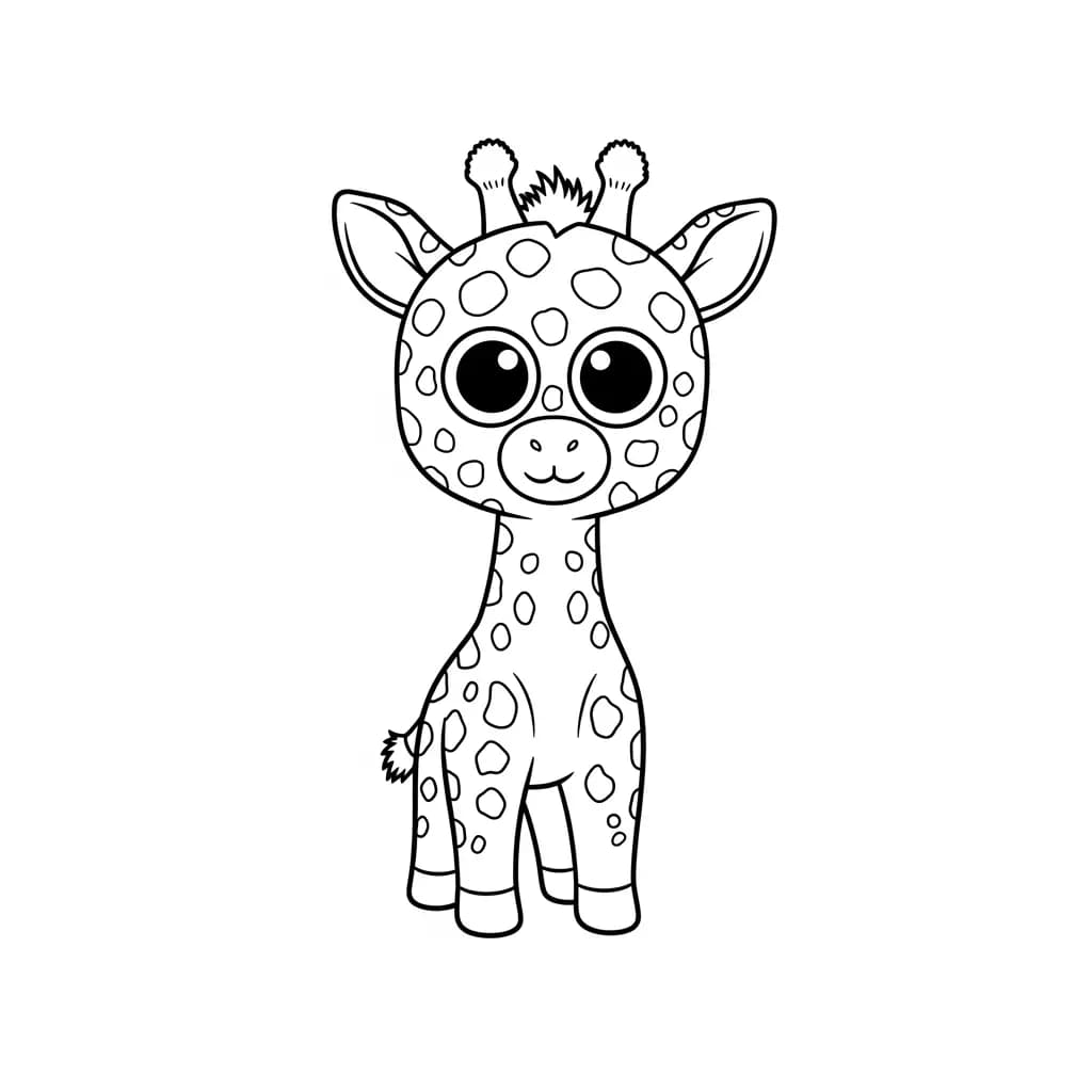 Ty Beanie Boo Kleurplaat van Ty Beanie Boo met een vrolijk en creatief thema om in te kleuren.