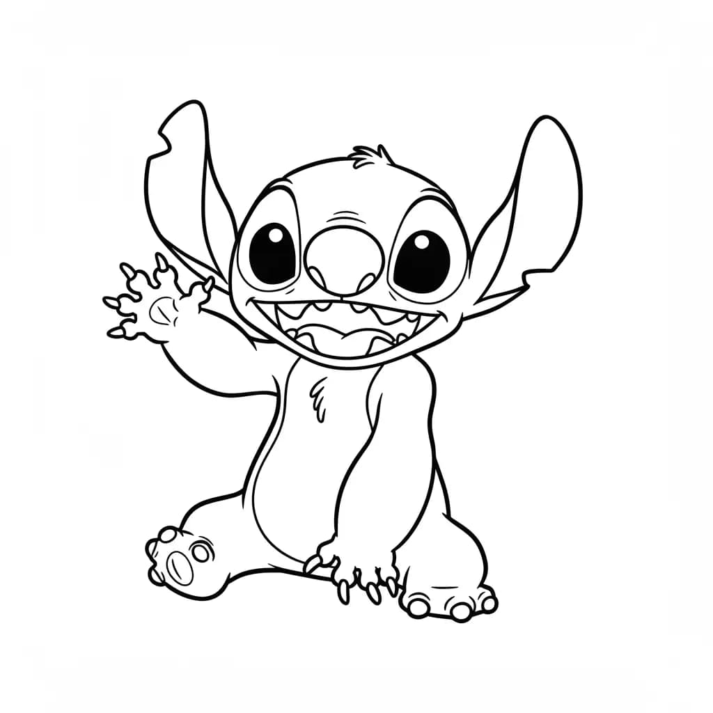 Stitch Kleurplaat van stitch om in te kleuren en gratis te printen