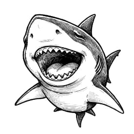 Haai Kleurplaat Leuke kleurplaat van een Haai om thuis te printen en in te kleuren.