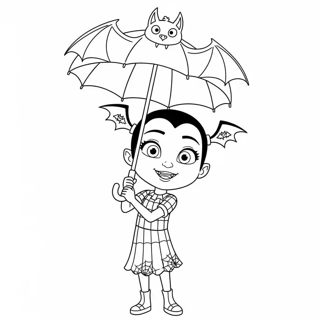 Vampirina Kleurplaat van Vampirina met een vrolijk en speels thema om in te kleuren.