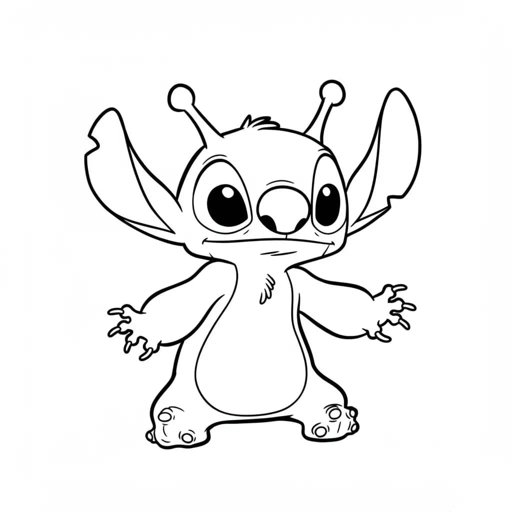 Stitch Kleurplaat van stitch om in te kleuren en gratis te printen