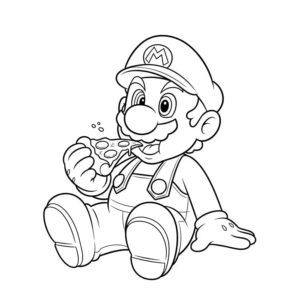 Mario Leuke kleurplaat van Mario om gratis te printen en creatief in te kleuren.