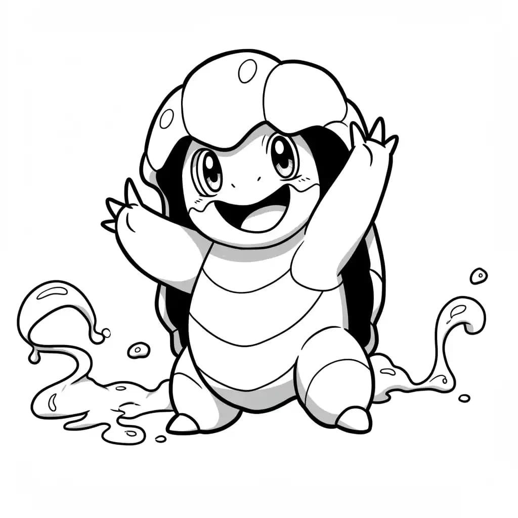 Pokemon Eenvoudige kleurplaat van Pokemon om zelf in te kleuren en gratis te printen.