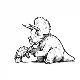 Dinosaurus Een schattige en eenvoudige dinosaurus kleurplaat om in te kleuren.