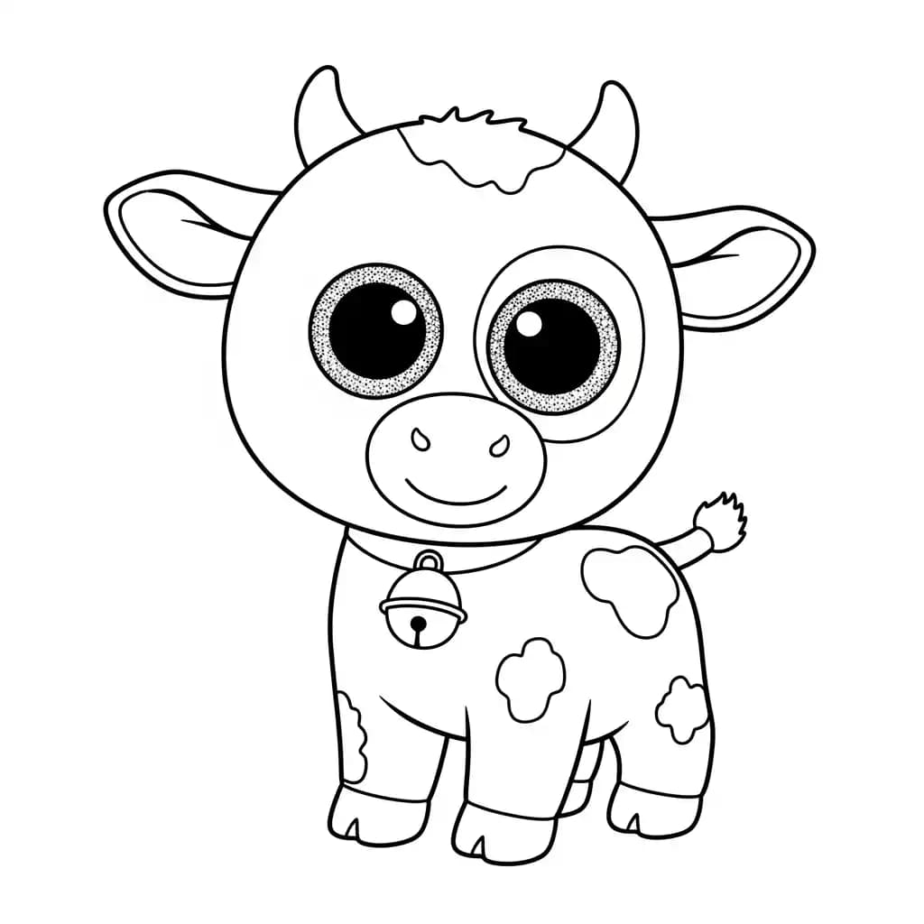 Ty Beanie Boo Kleurplaat van Ty Beanie Boo met een vrolijk en creatief thema om in te kleuren.