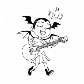 Vampirina Kleurplaat van Vampirina met een vrolijk en speels thema om in te kleuren.
