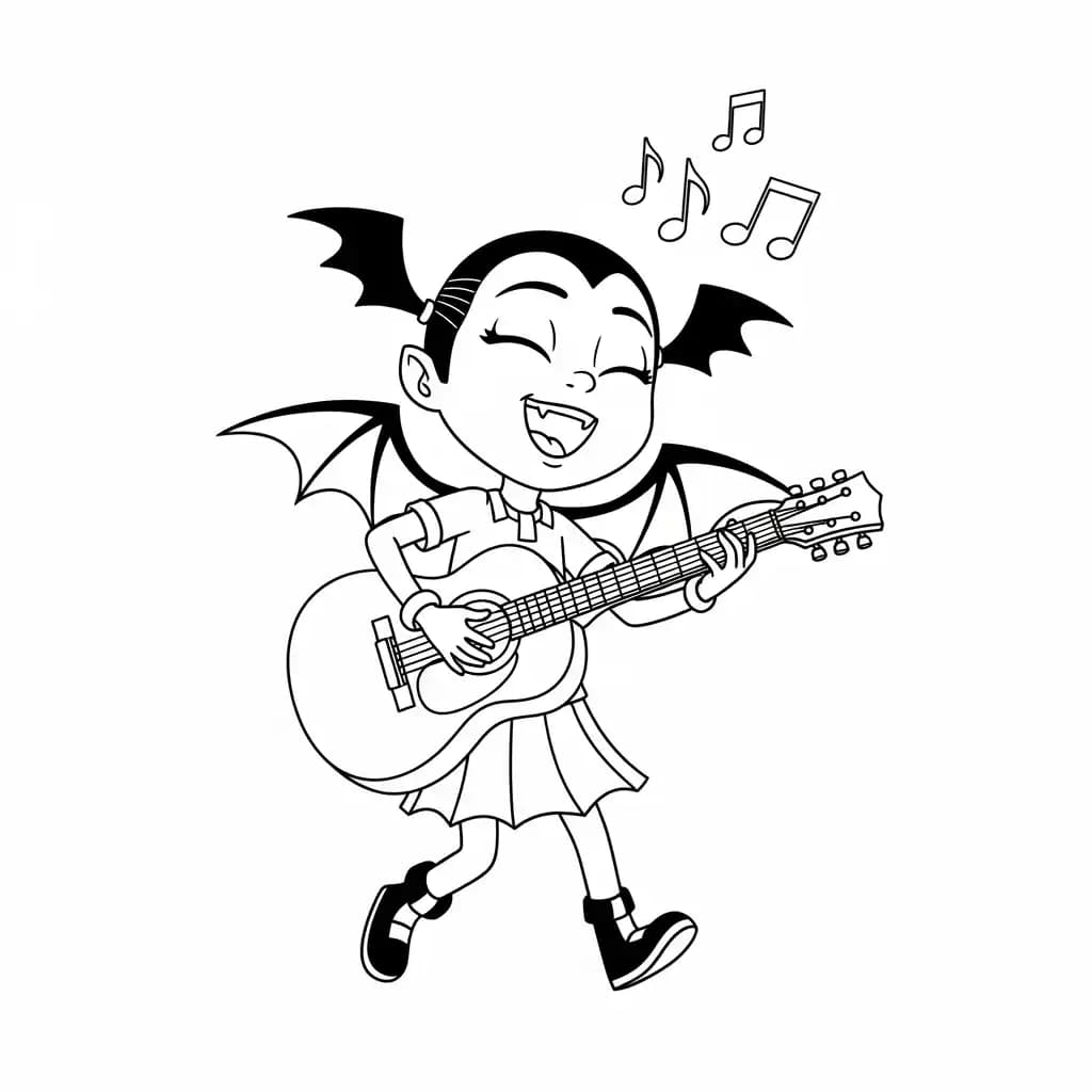 Vampirina Kleurplaat van Vampirina met een vrolijk en speels thema om in te kleuren.