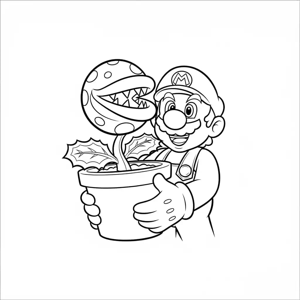 Mario Leuke kleurplaat van Mario om gratis te printen en creatief in te kleuren.