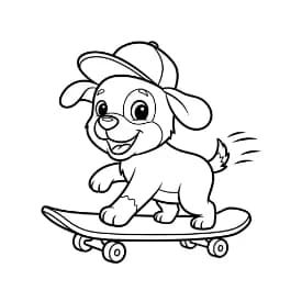 Hond Een vrolijke hond op een kleurplaat, klaar om ingekleurd te worden.