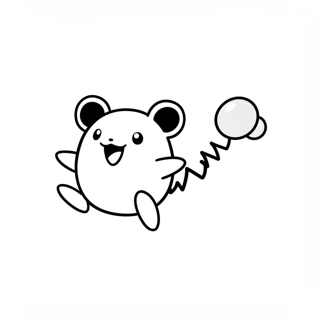Pokemon Eenvoudige kleurplaat van Pokemon om zelf in te kleuren en gratis te printen.
