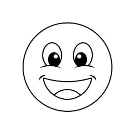Emoji Eenvoudige lijntekening van een Emoji om zelf in te kleuren.