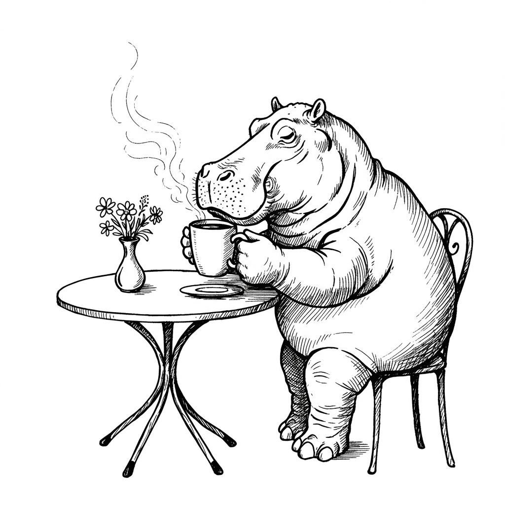 Comfortabele dagen Een ontspannende en creatieve kleurplaat van Comfortabele dagen voor jong en oud.