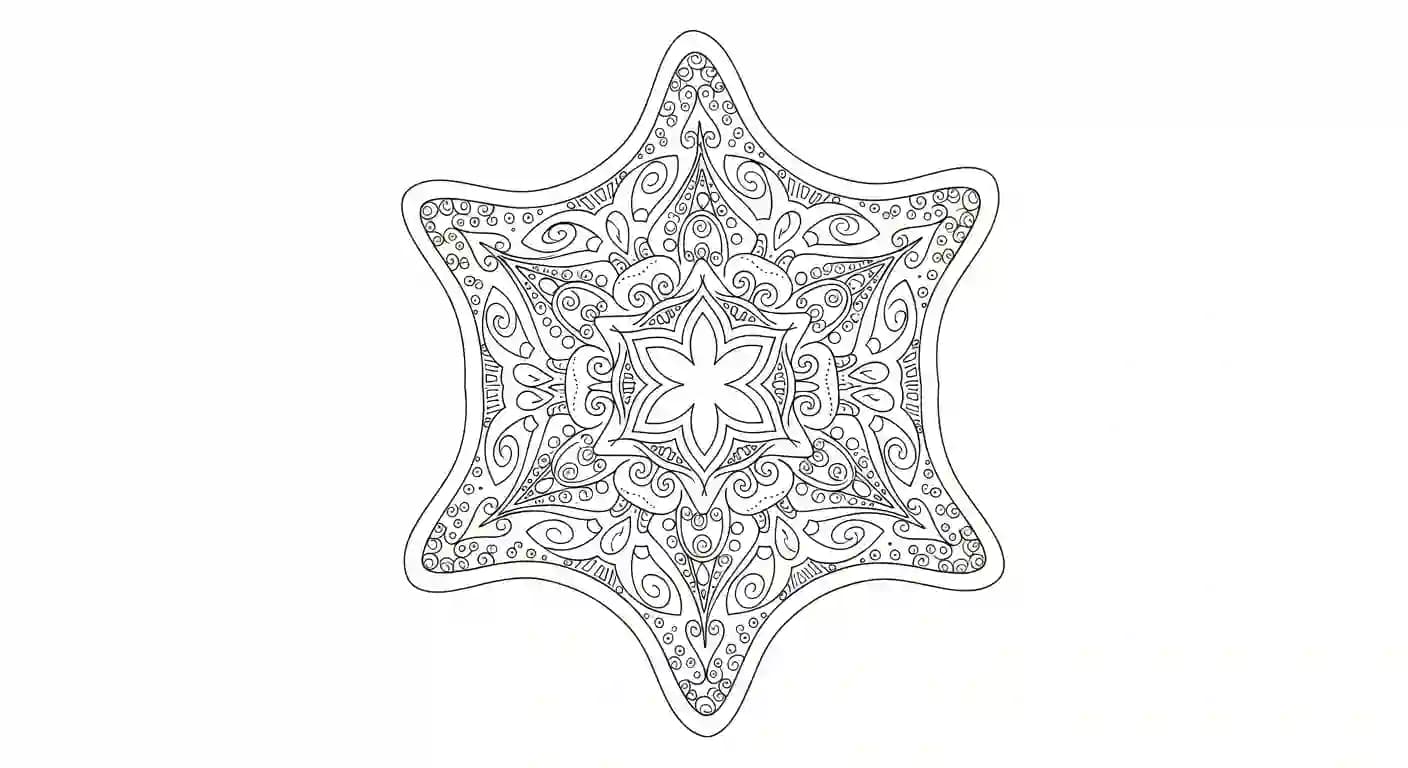 Mandala Gedetailleerde Mandala kleurplaat met patronen voor ontspannend kleurplezier.