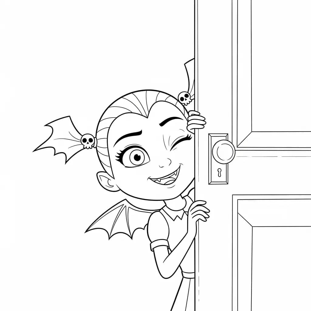 Vampirina Kleurplaat van Vampirina met een vrolijk en speels thema om in te kleuren.
