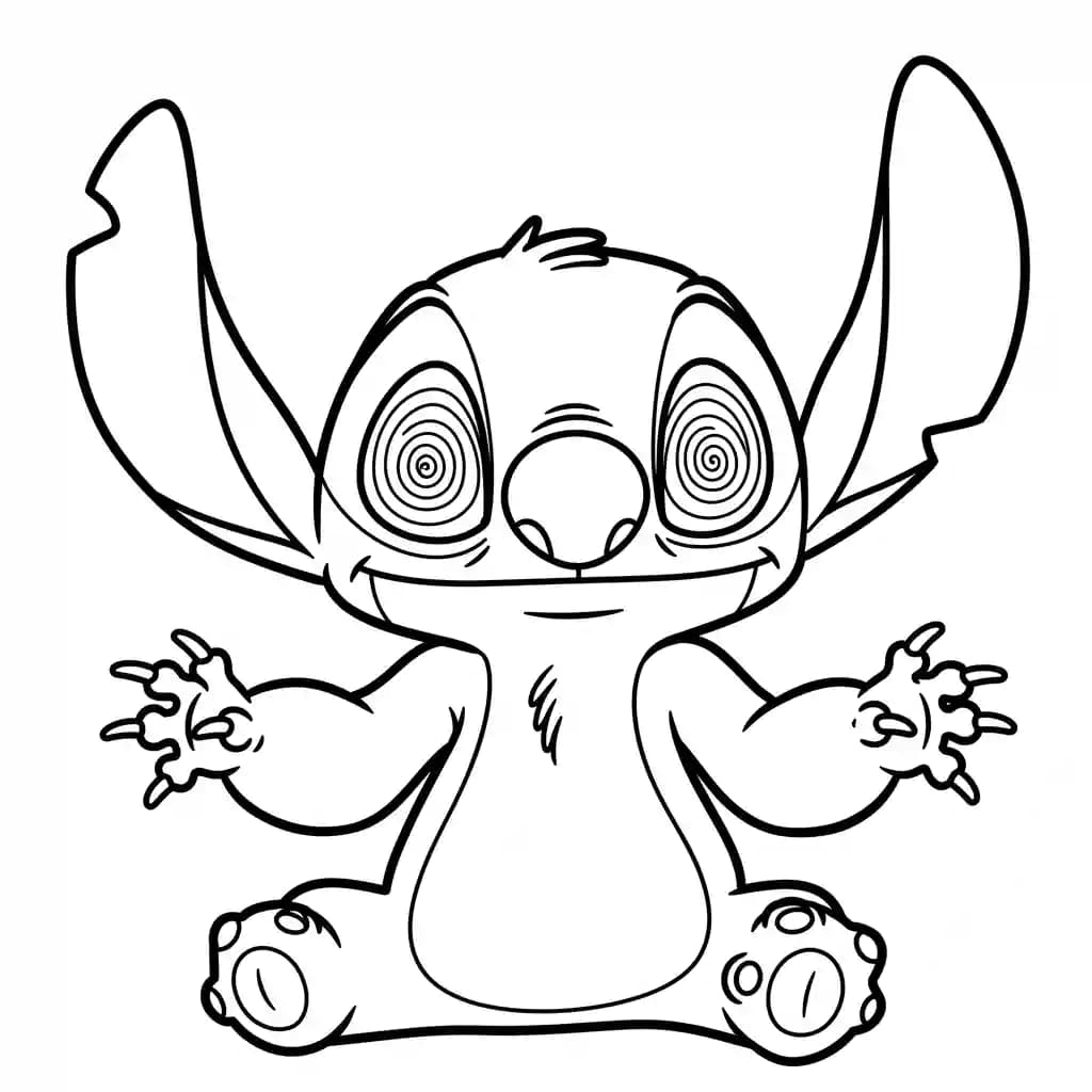 Stitch Kleurplaat van stitch om in te kleuren en gratis te printen