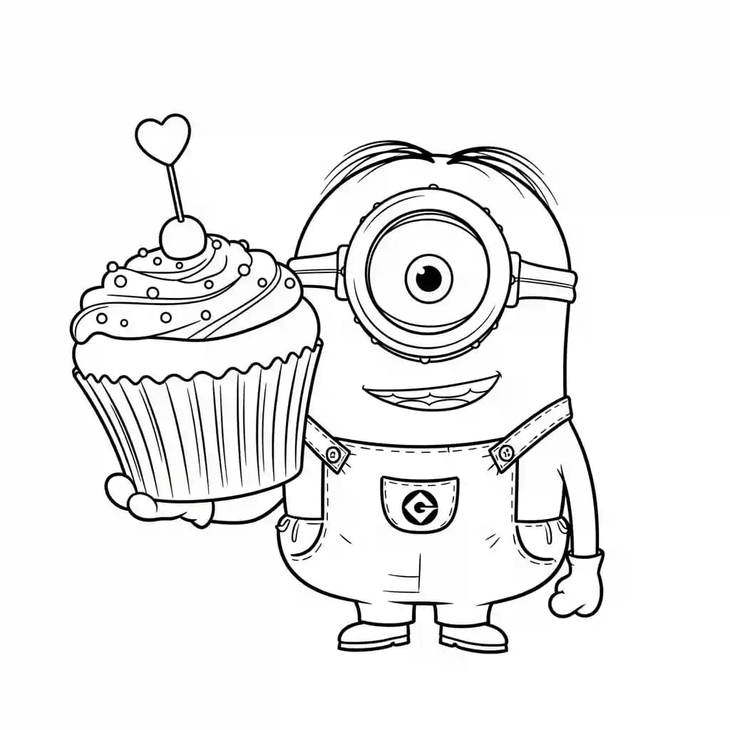 Minions kleurplaat schets kleurplaat van een vrolijke Minion met duidelijke contouren om in te kleuren