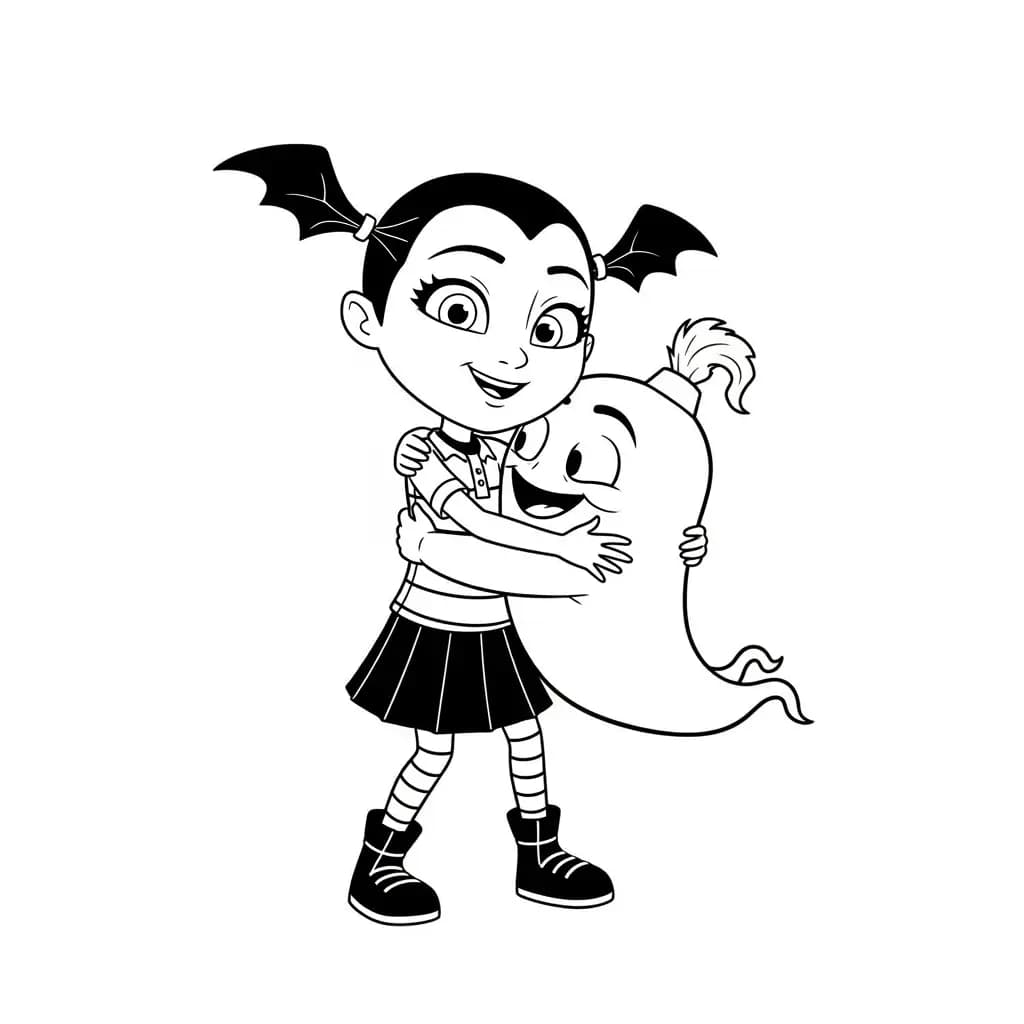 Vampirina Kleurplaat van Vampirina met een vrolijk en speels thema om in te kleuren.