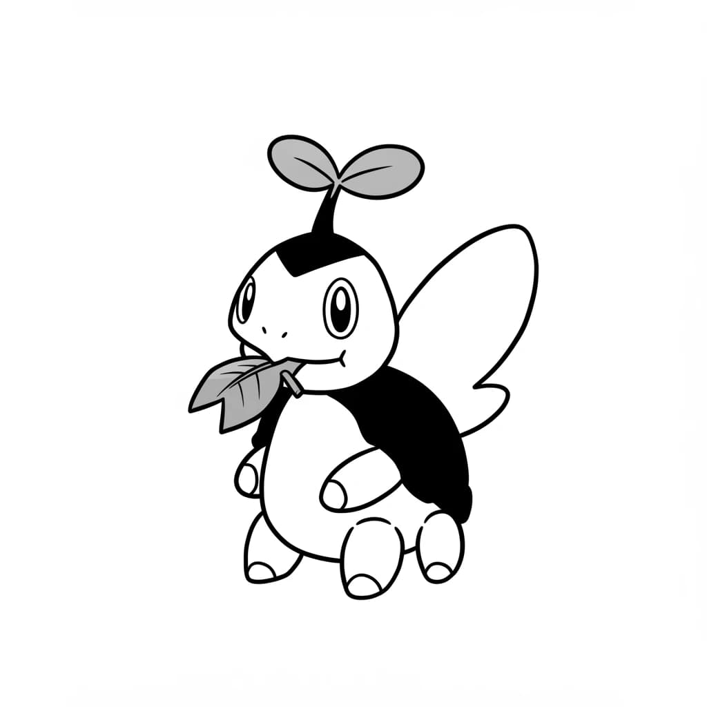 Pokemon Eenvoudige kleurplaat van Pokemon om zelf in te kleuren en gratis te printen.