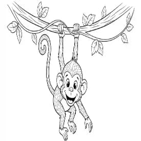 Dieren Zwart-wit illustratie van Dieren om in te kleuren binnen de categorie Dieren.