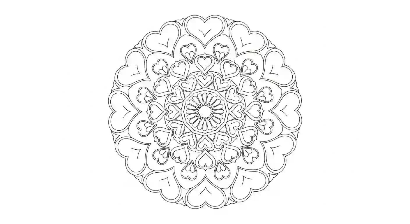 Mandala Gedetailleerde Mandala kleurplaat met patronen voor ontspannend kleurplezier.