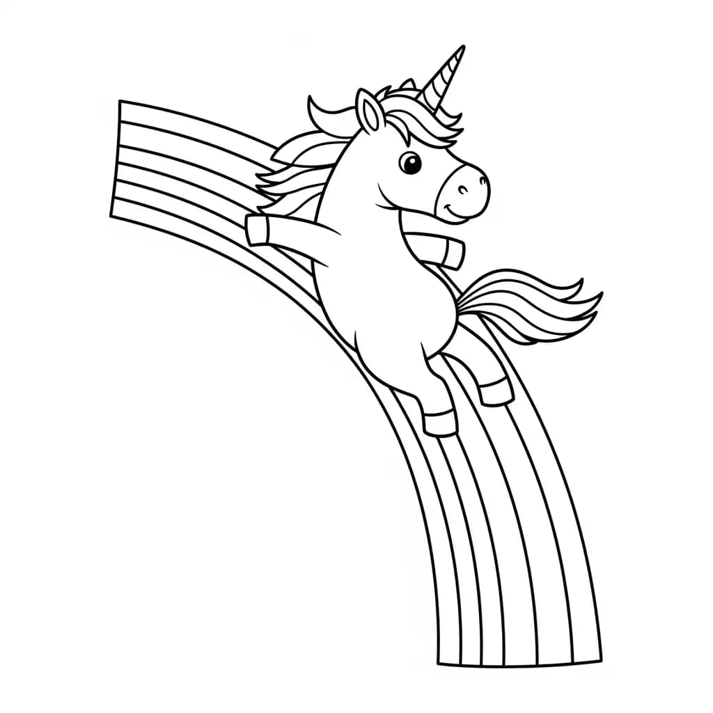 Unicorn Een unicorn die staat naast een mysterieuze, magische schatkist.