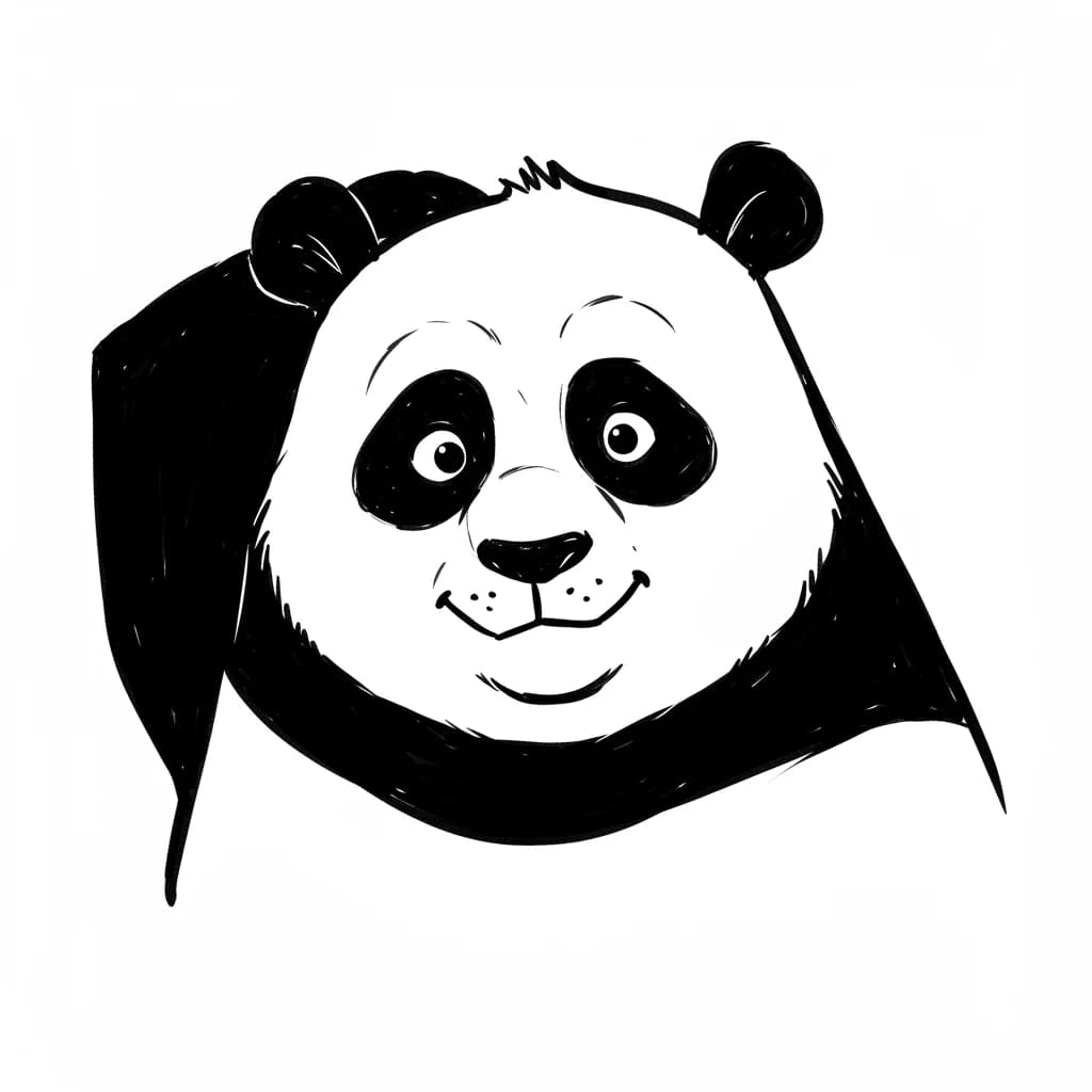 Kung Fu Panda Kung Fu Panda kleurplaat met een grappige en stoere houding om zelf in te kleuren.