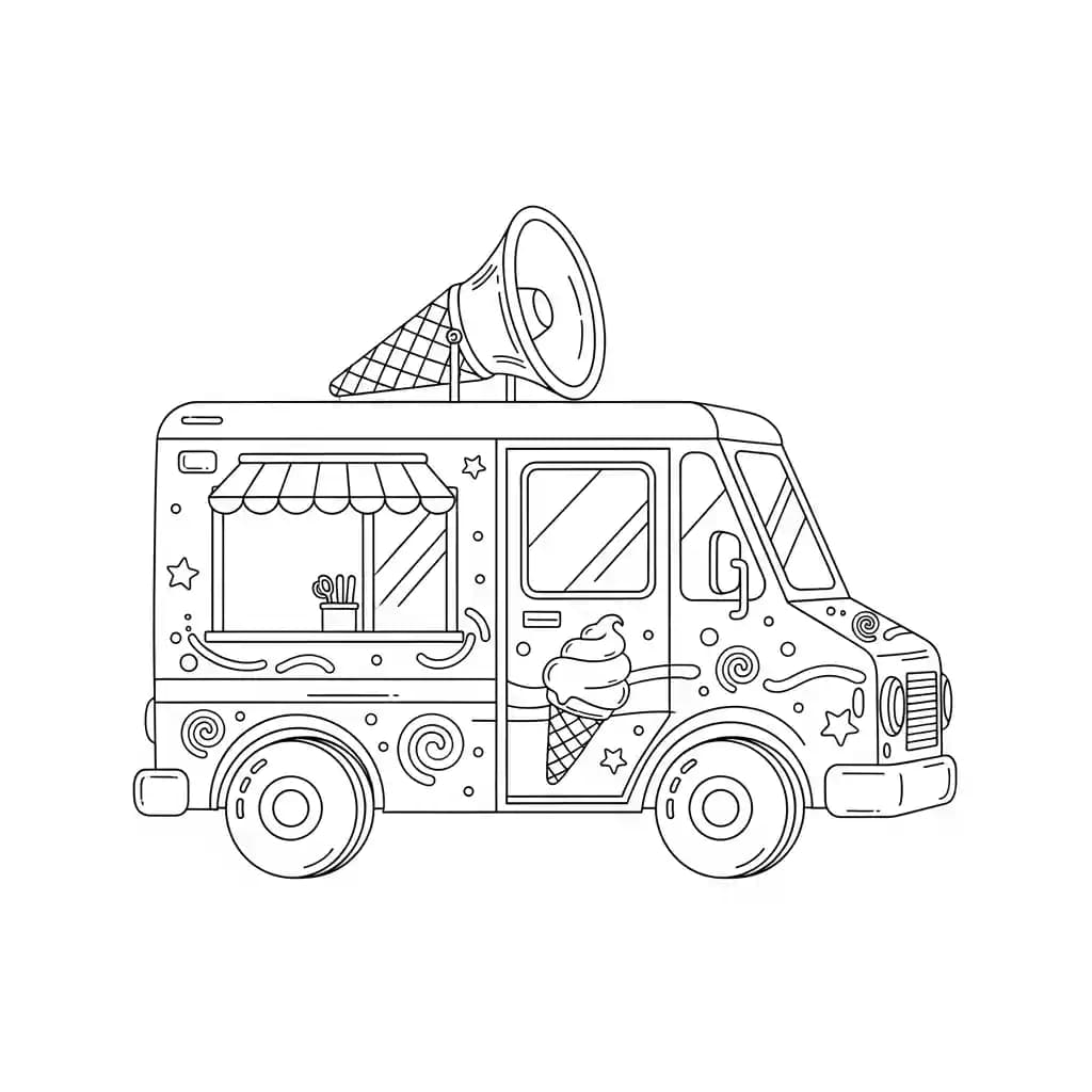 Vrachtwagen Kleurplaat van een vrachtwagen om zelf creatief in te kleuren.