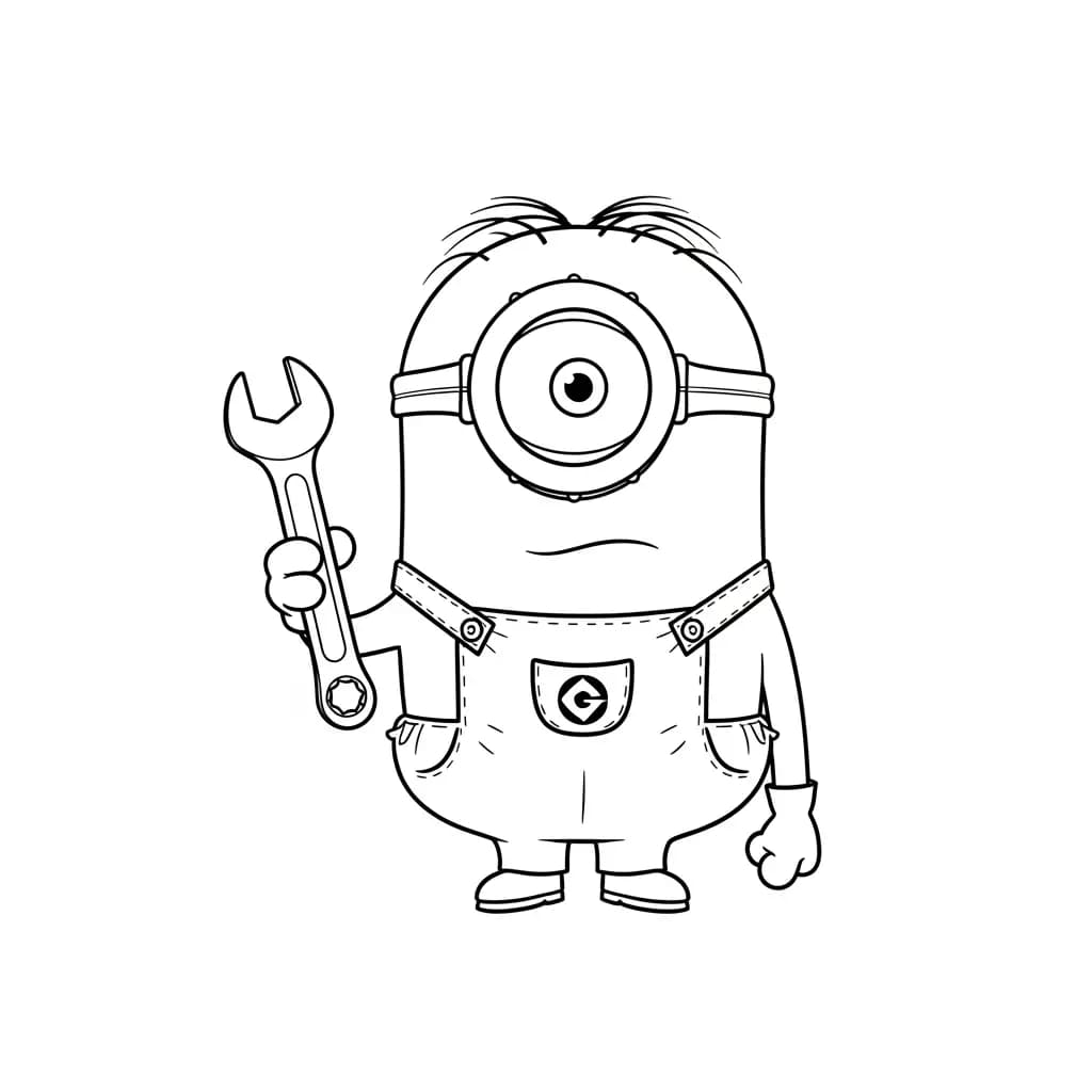 Minions kleurplaat schets kleurplaat van een vrolijke Minion met duidelijke contouren om in te kleuren