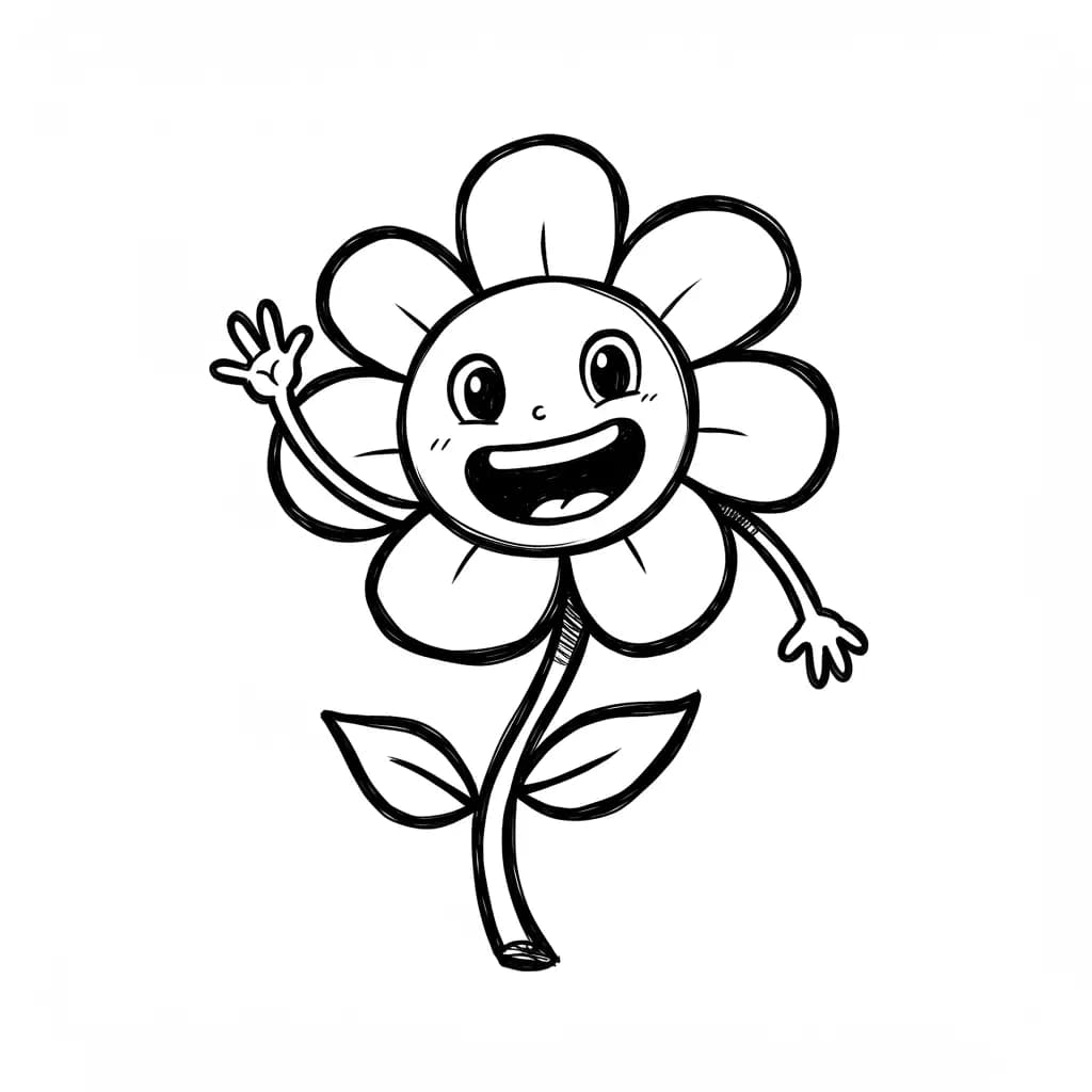 Rozenboeket Kleurplaat van een boeket rozen, eenvoudig en leuk om in te kleuren.