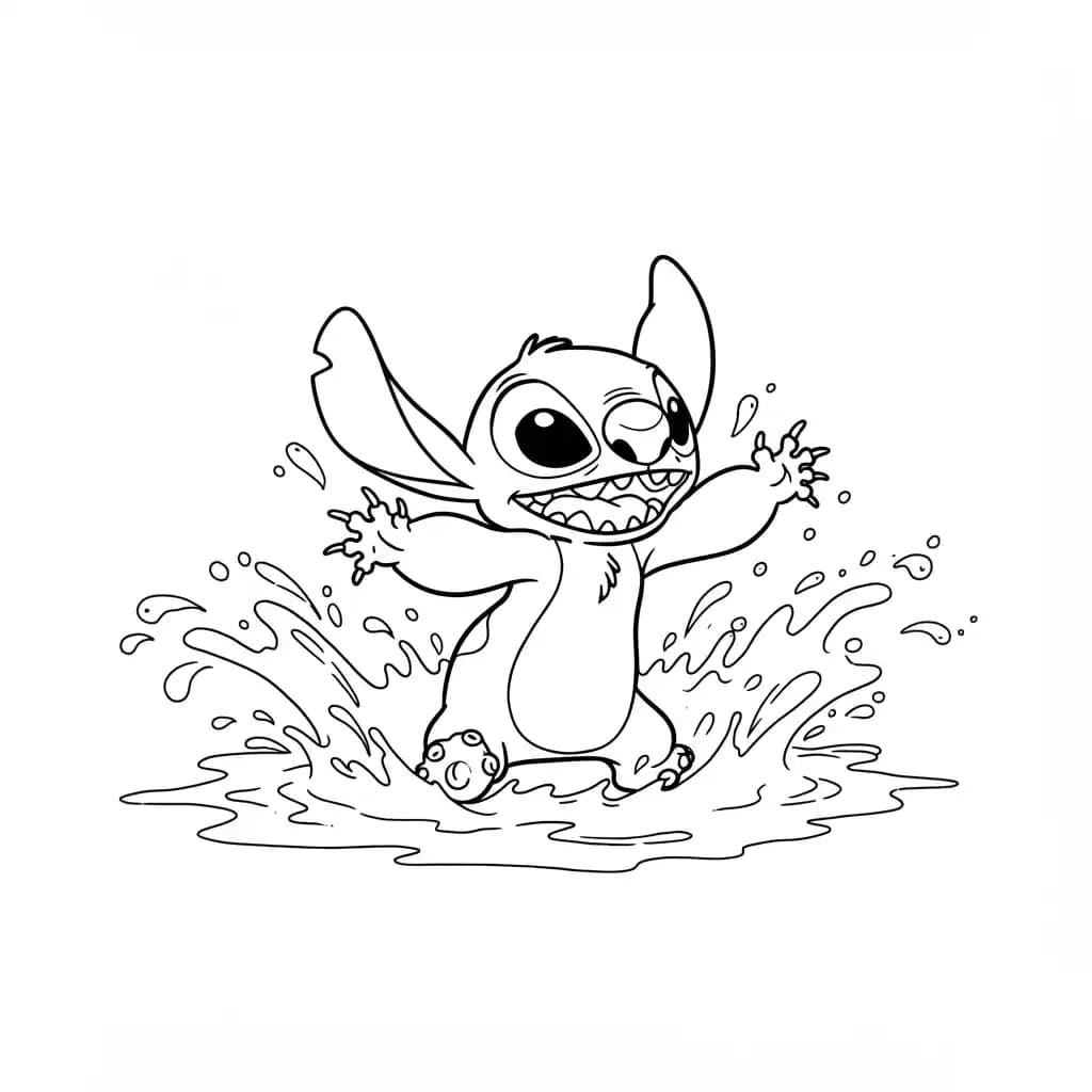 Stitch Kleurplaat van stitch om in te kleuren en gratis te printen