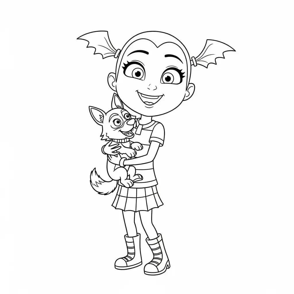 Vampirina Kleurplaat van Vampirina met een vrolijk en speels thema om in te kleuren.
